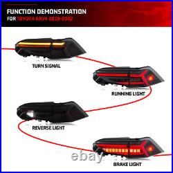 For Toyota RAV4 2019-2023 LED Tail Lights Sequential Signal Black Rear Lamp