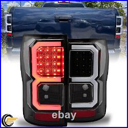 For Toyota Tundra 2007-2013 Dual C-Shape Tube Full LED Brake Tail Lights Black