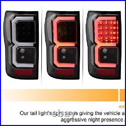 For Toyota Tundra 2007-2013 Dual C-Shape Tube Full LED Brake Tail Lights Black