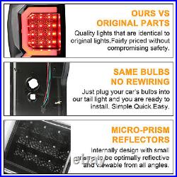 For Toyota Tundra 2007-2013 Dual C-Shape Tube Full LED Brake Tail Lights Black