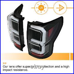 For Toyota Tundra 2007-2013 Dual C-Shape Tube Full LED Brake Tail Lights Black