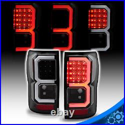For Toyota Tundra Black 2007-2013 Dual C-Shape Tube Full LED Brake Tail Lights