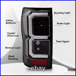 For Toyota Tundra Black 2007-2013 Dual C-Shape Tube Full LED Brake Tail Lights