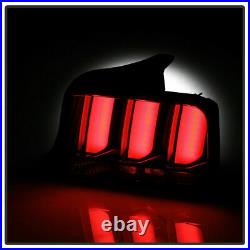 Ford 05-09 Mustang Black LED Tube Sequential Turn Signal Tail Lights Brake Lamps
