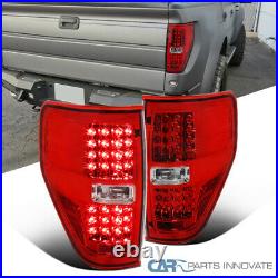 Ford 09-14 F150 F-150 Pickup Red LED Tail Lights Rear Brake Lamps Left+Right
