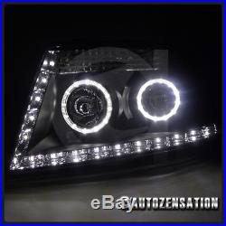 Ford 2004-2008 F150 Black Halo Projector LED DRL Headlights+Tail Lamp