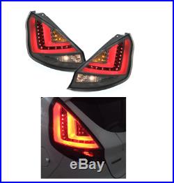 Ford Fiesta Mk7.5 Facelift 13 17 Smoked LED Lightbar Rear Lights Taillights