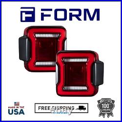 Form Lighting FL0013 LED Tail Lights Red Pair Fits 2018-2022 Jeep Wrangler JL