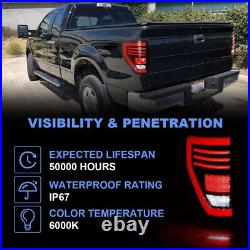Full LED Sequential Tail Lights For 2009-2014 Ford F-150 F150 Pickup Brake Lamps