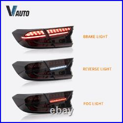 Full LED Tail Lights Fit For Honda Accord 2018-2022 Smoked Lens Sequential A Set