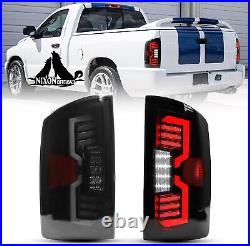 Full LED Tail Lights For 2002-2006 Dodge Ram 1500 2500 3500 Smoke Brake Lamps