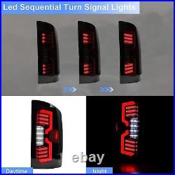 Full LED Tail Lights For 2002-2006 Dodge Ram 1500 2500 3500 Smoke Brake Lamps