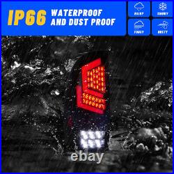 Full LED Tail Lights For 2005-2015 Toyota Tacoma Black Smoked Rear Brake Lamps