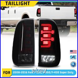 Full LED Tail Lights For 2008-2016 Ford F250 F350 F450 Super Duty Rear Lamps NEW