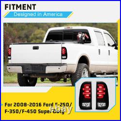 Full LED Tail Lights For 2008-2016 Ford F250 F350 F450 Super Duty Rear Lamps NEW