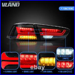 Full LED Tail Lights For Mitsubishi Lancer 08-17 Evo / X Rear Brake Lamps Smoked