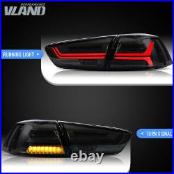 Full LED Tail Lights For Mitsubishi Lancer 08-17 Evo / X Rear Brake Lamps Smoked