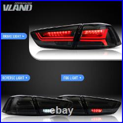 Full LED Tail Lights For Mitsubishi Lancer 08-17 Evo / X Rear Brake Lamps Smoked