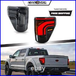 Full LED Tail Lights for Ford F-150 2021-2025 Sequential Rear Lamps smoke F150