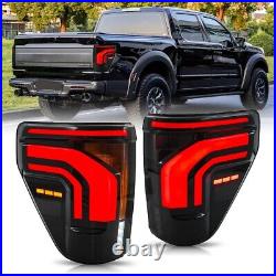 Full LED Tail Lights for Ford F-150 2021-2025 Sequential Rear Lamps smoke F150