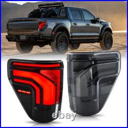 Full LED Tail Lights for Ford F-150 2021-2025 Sequential Rear Lamps smoke F150