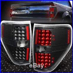 Full Ledfor 09-14 Ford F150 Black Housing Tail Light Rear Brake Parking Lamps