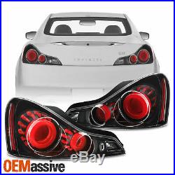 GTR StyleFit 2008-2015 G37 / Q60 Coupe 3D LED Tube Tail Light Black Assembly