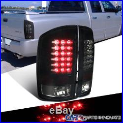 Glossy Black 02-06 Dodge Ram 1500 2500 3500 Dark Smoke LED Tail Lights Rear Lamp