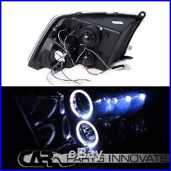 Glossy Black 09-17 Ram Smoke Halo Projector Headlights+Tinted LED Tail Lamps