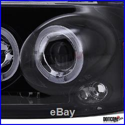 Glossy Black 2004-2008 Ford F150 Halo LED Projector Headlights+Tail Lights Smoke