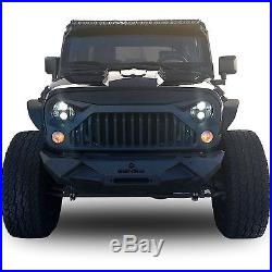 Grille + LED Headlight + LED Tail Lights Combo Kit for Jeep Wrangler JK 2007-17