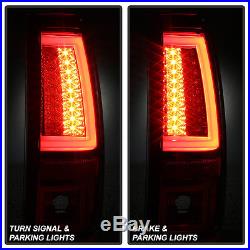 Gunmetal Smoked 2003-2006 Chevy Silverado Pyro Tube LED Tail Lights Brake Lamp