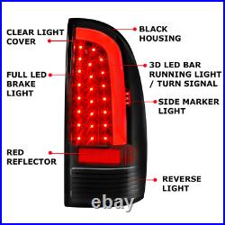 HECASA LED Tube Tail Lights Black Lamps Left+Right For Toyota Tacoma 2005-2015