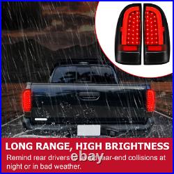 HECASA LED Tube Tail Lights Black Lamps Left+Right For Toyota Tacoma 2005-2015