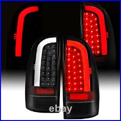HECASA LED Tube Tail Lights Black Lamps Left+Right For Toyota Tacoma 2005-2015