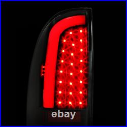 HECASA LED Tube Tail Lights Black Lamps Left+Right For Toyota Tacoma 2005-2015