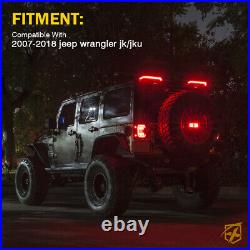 High Mount LED Tail Lights Brake Reverse Turn Signal For 07-18 Jeep Wrangler JKU