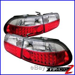 JDM CIVIC 92-95 3DR Hatchback CX/VX/Si EG RED+CLEAR Bright LED 4PCS Tail Light