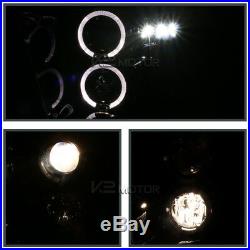 Jet Black 09-18 Ram 1500 2500 3500 Halo Projector Headlight+Black LED Tail Lamps
