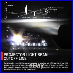 Jet Black 09-18 Ram 1500 2500 3500 Halo Projector Headlight+Black LED Tail Lamps