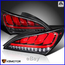 Jet Black Fits 2010-2015 Hyundai Genesis Coupe 2Dr LED Sequential Tail lights