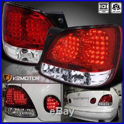 LED 98-05 Lexus GS300 GS400 GS430 Red Clear Tail Lights Rear Brake Lamps Pair
