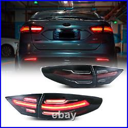 LED Black Tail Lights For Ford Fusion 2013-2020 Animation Sequential Rear Lamps