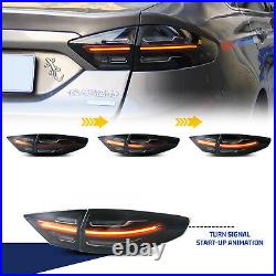 LED Black Tail Lights For Ford Fusion 2013-2020 Animation Sequential Rear Lamps