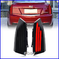 LED Black Tail Lights for Cadillac ATS ATS-V 2014-2020 Sequential Rear Lamps