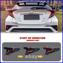 LED Black Tail Lights for Toyota C-HR 2018-2022 Animation Rear Lamps Assembly