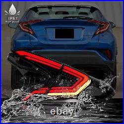 LED Black Tail Lights for Toyota C-HR 2018-2022 Animation Rear Lamps Assembly