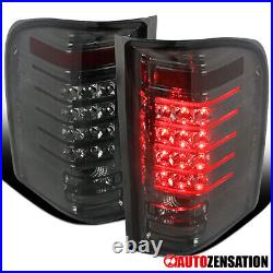 LED Brake Tail Lights Fit 2007-2014 Chevy Silverado 1500 2500 3500HD Smoke 07-14