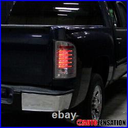 LED Brake Tail Lights Fit 2007-2014 Chevy Silverado 1500 2500 3500HD Smoke 07-14