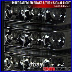 LED Brake Tail Lights Fit 2007-2014 Chevy Silverado 1500 2500 3500HD Smoke 07-14